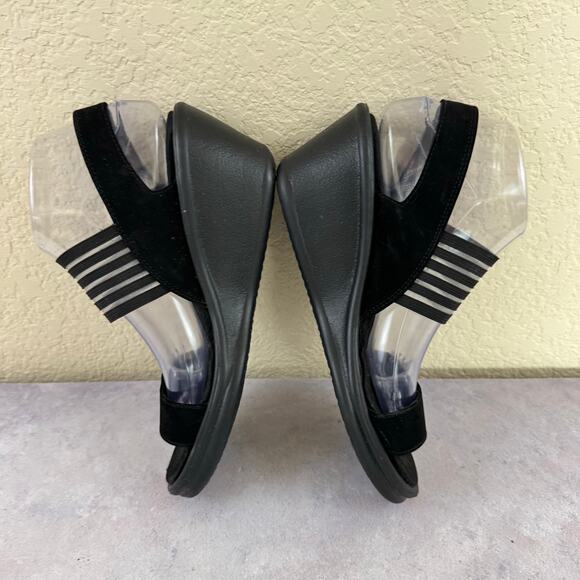 Skechers Rumblers Sci-Fi Wedge Sandal Black Memory Foam 38472 Women's Size 9 - Picture 5 of 13